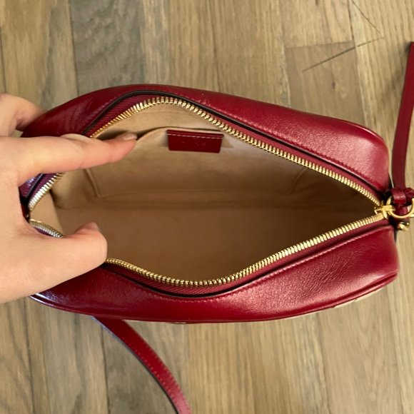 GG Marmont Shoulder Bag Diagonal Quilted GG Canvas Small - Picture 5 of 6